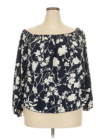 Pre-owned Shein Curve 3/4 Sleeve Blouse In Black
