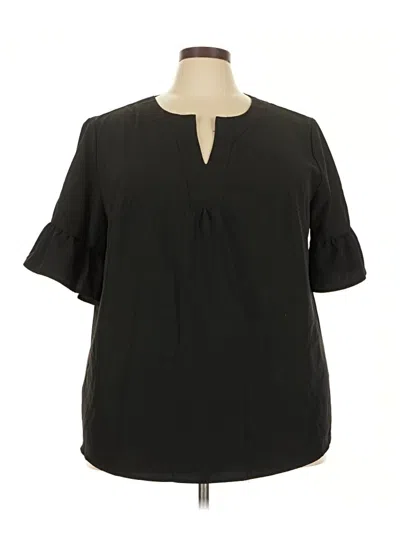 Pre-owned Shein Curve 3/4 Sleeve Blouse In Black