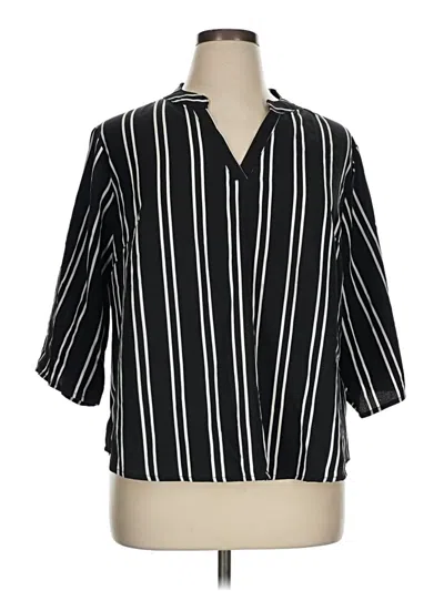 Pre-owned Shein Curve 3/4 Sleeve Blouse In Black