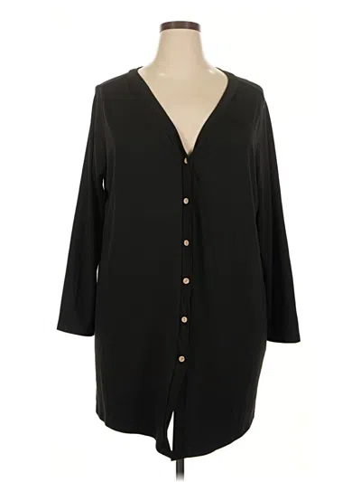 Pre-owned Shein Curve 3/4 Sleeve Blouse In Black