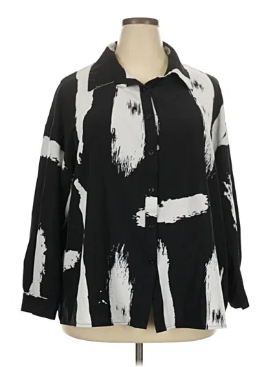 Pre-owned Shein Curve 3/4 Sleeve Blouse In Black