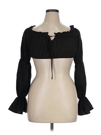 Pre-owned Shein Curve 3/4 Sleeve Blouse In Black