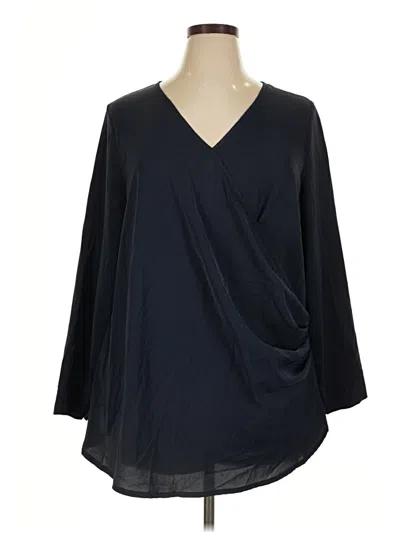 Pre-owned Shein Curve 3/4 Sleeve Blouse In Black