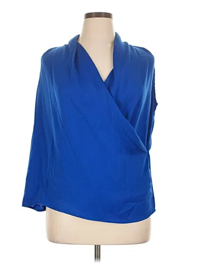 Pre-owned Shein Curve 3/4 Sleeve Blouse In Blue