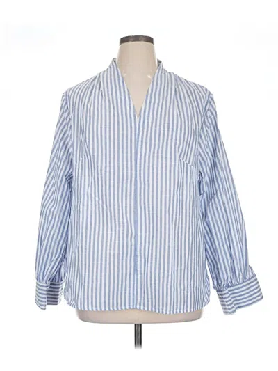 Pre-owned Shein Curve 3/4 Sleeve Blouse In Blue