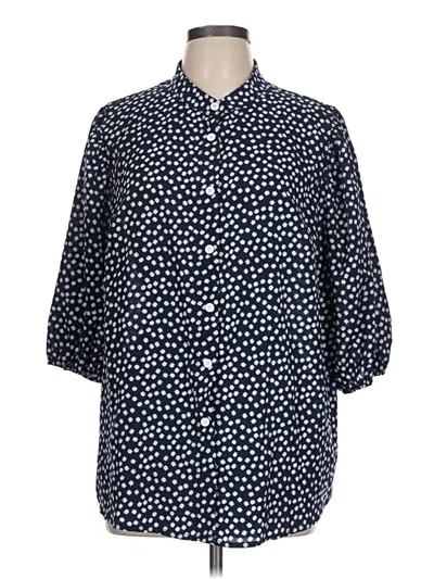 Pre-owned Shein Curve 3/4 Sleeve Blouse In Blue
