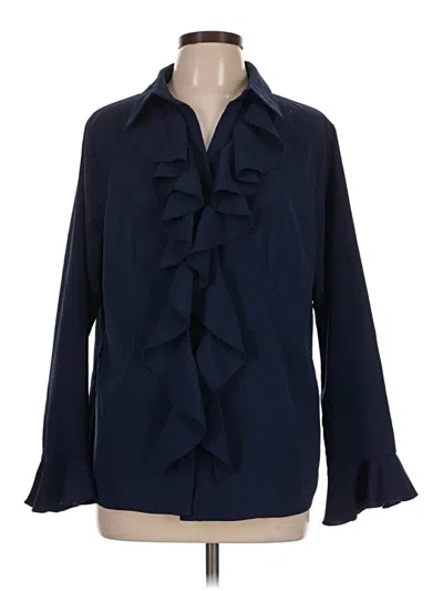 Pre-owned Shein Curve 3/4 Sleeve Blouse In Blue