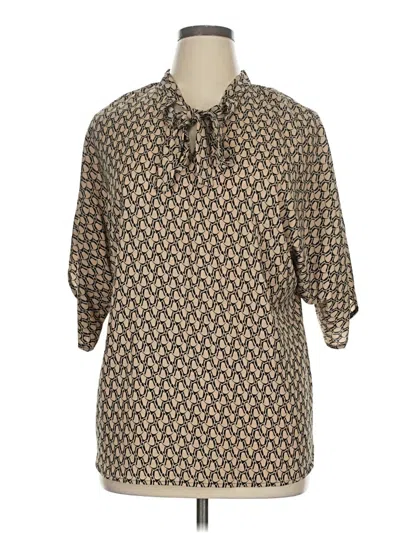 Pre-owned Shein Curve 3/4 Sleeve Blouse In Brown