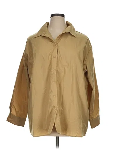 Pre-owned Shein Curve 3/4 Sleeve Blouse In Brown