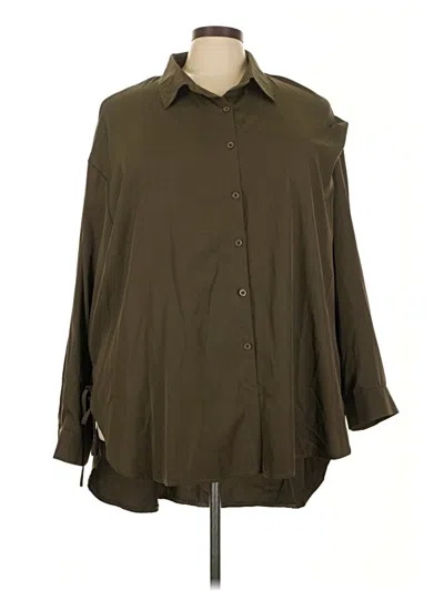 Pre-owned Shein Curve 3/4 Sleeve Blouse In Brown