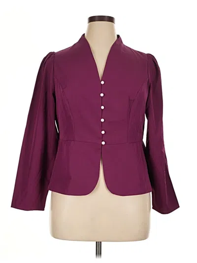 Pre-owned Shein Curve 3/4 Sleeve Blouse In Burgundy