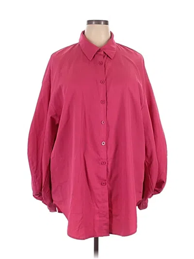 Pre-owned Shein Curve 3/4 Sleeve Blouse In Burgundy