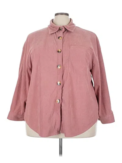 Pre-owned Shein Curve 3/4 Sleeve Blouse In Burgundy