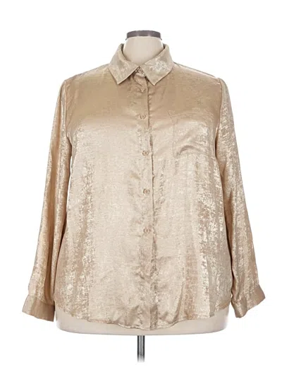 Pre-owned Shein Curve 3/4 Sleeve Blouse In Gold