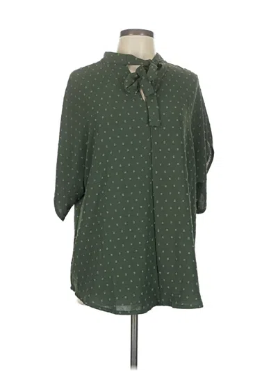 Pre-owned Shein Curve 3/4 Sleeve Blouse In Green