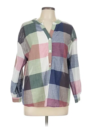 Pre-owned Shein Curve 3/4 Sleeve Blouse In Green