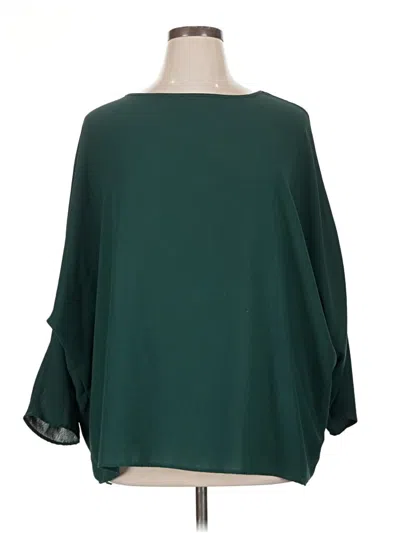 Pre-owned Shein Curve 3/4 Sleeve Blouse In Green