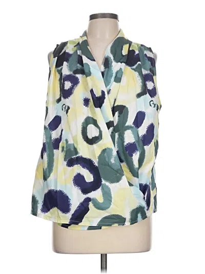 Pre-owned Shein Curve 3/4 Sleeve Blouse In Green