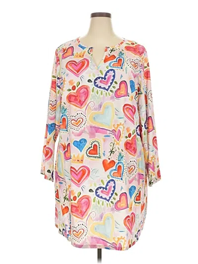 Pre-owned Shein Curve 3/4 Sleeve Blouse In Ivory