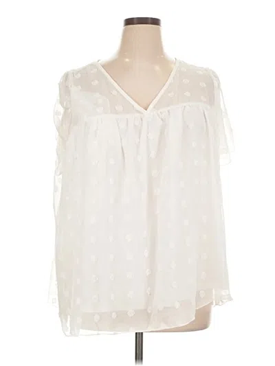 Pre-owned Shein Curve 3/4 Sleeve Blouse In Ivory