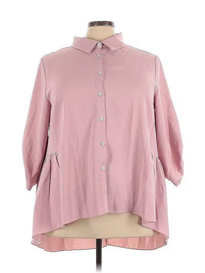 Pre-owned Shein Curve 3/4 Sleeve Blouse In Pink