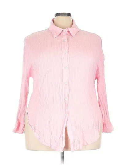 Pre-owned Shein Curve 3/4 Sleeve Blouse In Pink