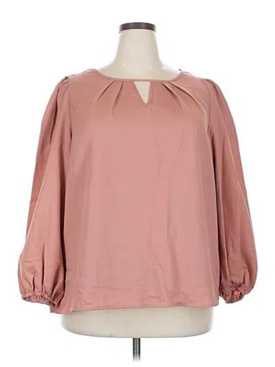 Pre-owned Shein Curve 3/4 Sleeve Blouse In Pink