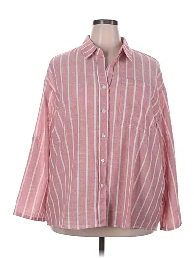 Pre-owned Shein Curve 3/4 Sleeve Blouse In Pink