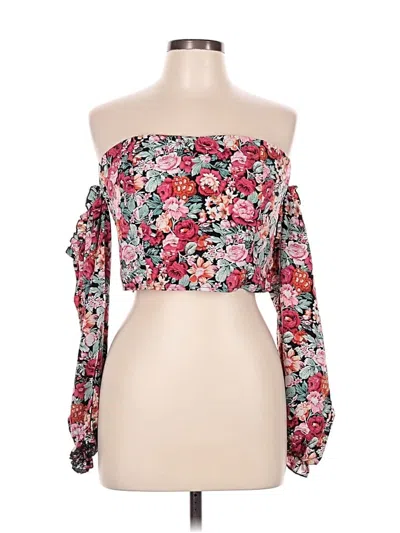 Pre-owned Shein Curve 3/4 Sleeve Blouse In Pink