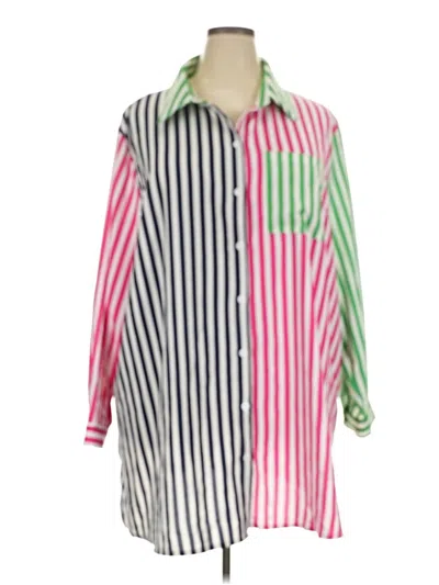 Pre-owned Shein Curve 3/4 Sleeve Blouse In Pink