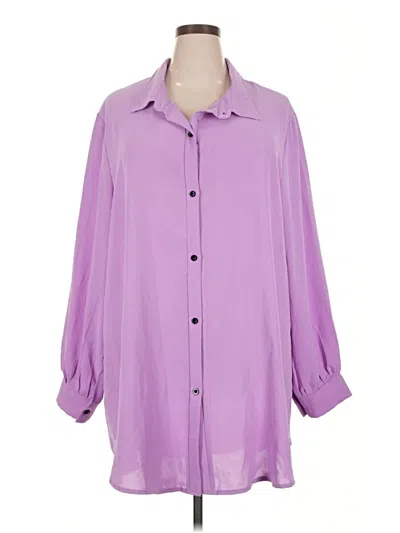 Pre-owned Shein Curve 3/4 Sleeve Blouse In Purple