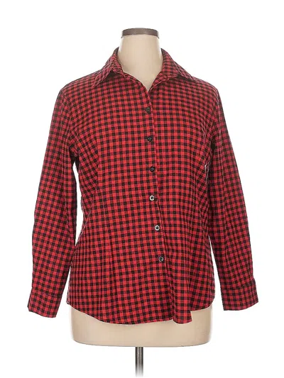 Pre-owned Shein Curve 3/4 Sleeve Blouse In Red