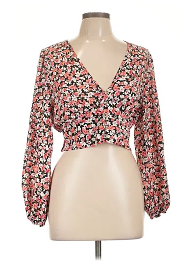 Pre-owned Shein Curve 3/4 Sleeve Blouse In Red