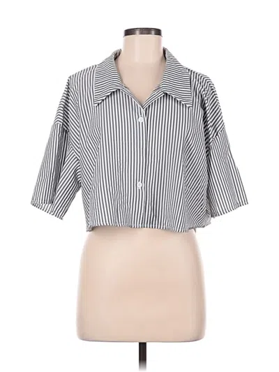 Pre-owned Shein Curve 3/4 Sleeve Blouse In Silver