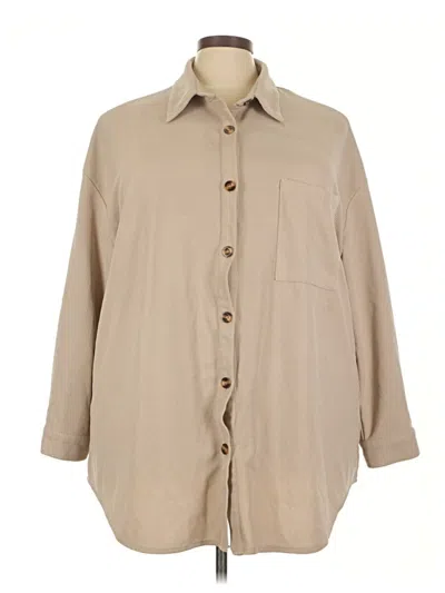 Pre-owned Shein Curve 3/4 Sleeve Blouse In Tan