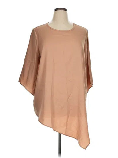 Pre-owned Shein Curve 3/4 Sleeve Blouse In Tan