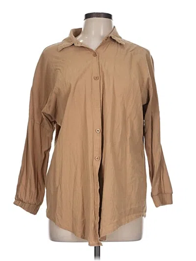 Pre-owned Shein Curve 3/4 Sleeve Blouse In Tan