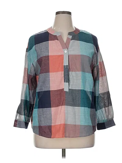 Pre-owned Shein Curve 3/4 Sleeve Blouse In Teal