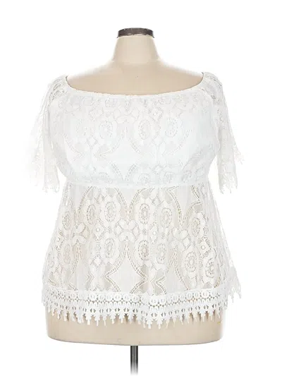 Pre-owned Shein Curve 3/4 Sleeve Blouse In White