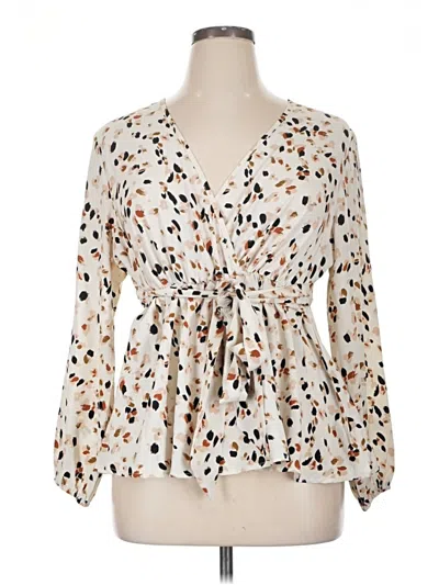 Pre-owned Shein Curve 3/4 Sleeve Blouse In White