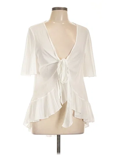Pre-owned Shein Curve 3/4 Sleeve Blouse In White