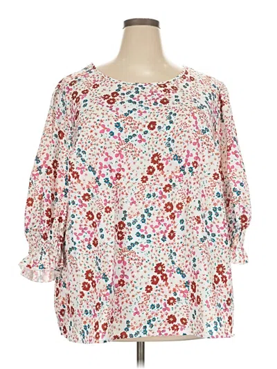 Pre-owned Shein Curve 3/4 Sleeve Blouse In White