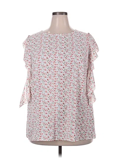 Pre-owned Shein Curve 3/4 Sleeve Blouse In White