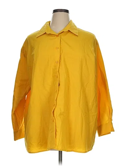 Pre-owned Shein Curve 3/4 Sleeve Blouse In Yellow