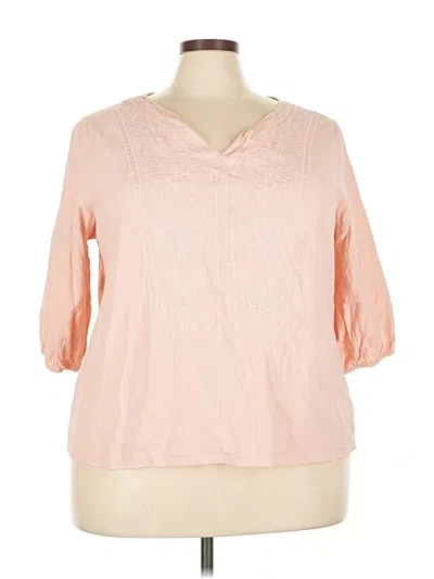 Pre-owned Shein Curve 3/4 Sleeve T-shirt In Pink