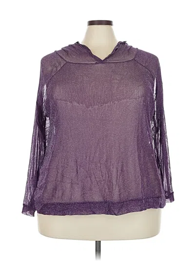 Pre-owned Shein Curve 3/4 Sleeve T-shirt In Purple