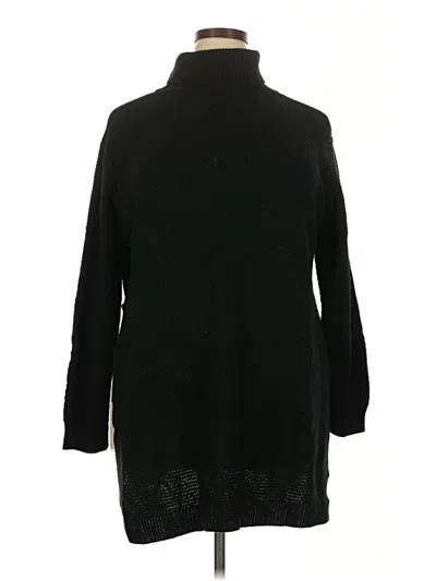Pre-owned Shein Curve 3/4 Sleeve Top Black Turtleneck Tops