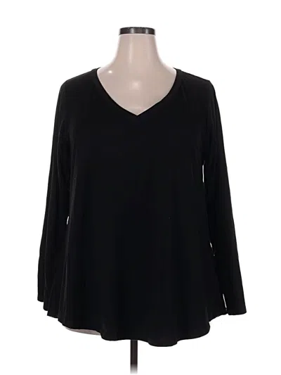 Pre-owned Shein Curve 3/4 Sleeve T-shirt In Black
