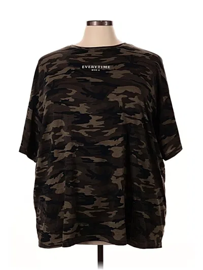 Pre-owned Shein Curve 3/4 Sleeve T-shirt In Black