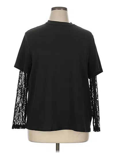 Pre-owned Shein Curve 3/4 Sleeve T-shirt In Black